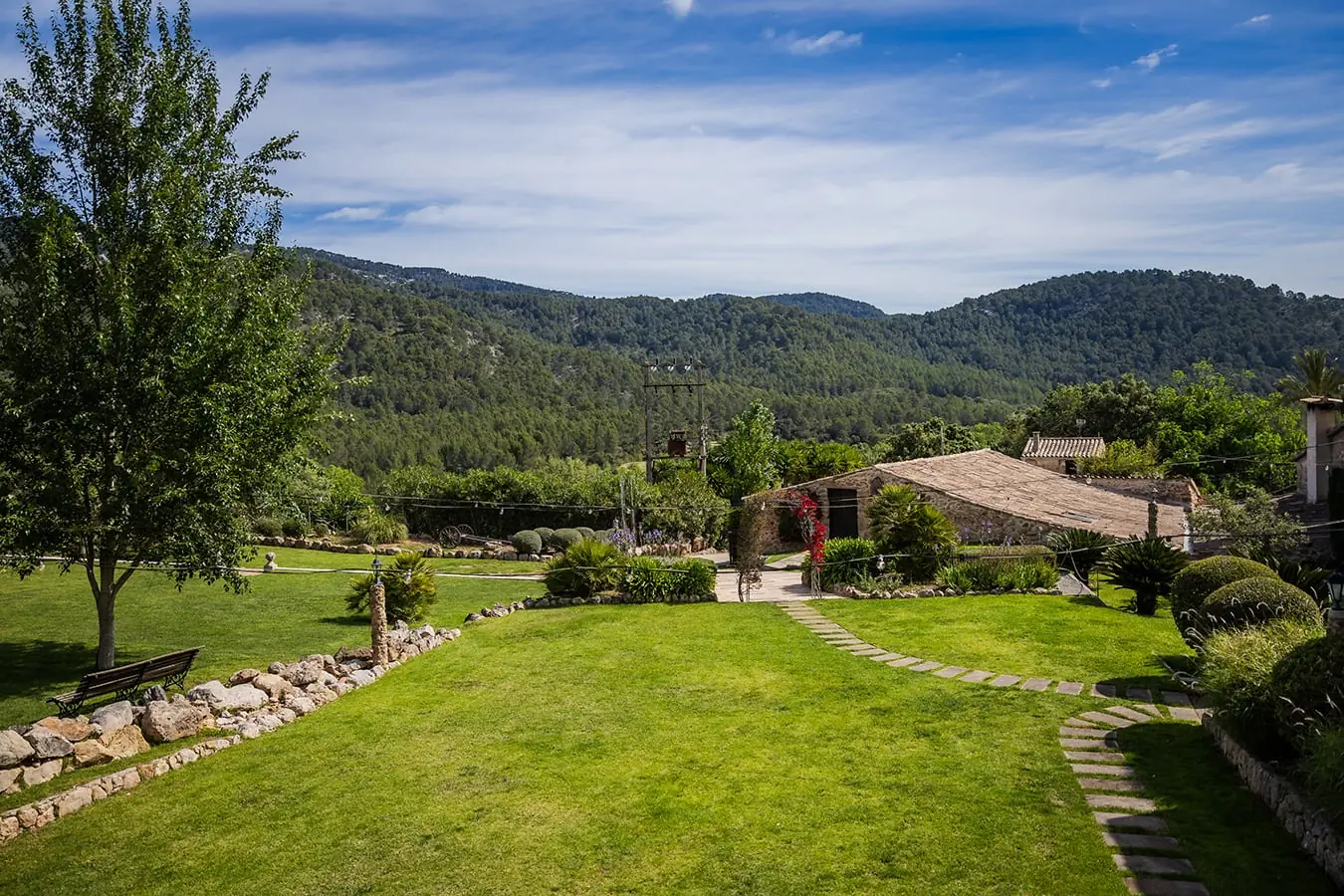 Jardines y piscina